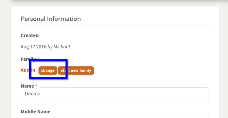 Family change button.