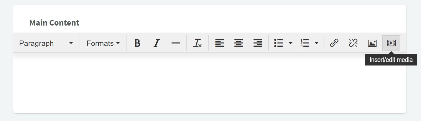 Insert/edit media button highlighted